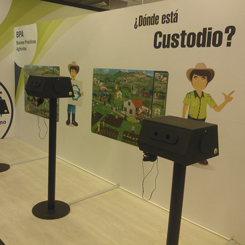 Imagen del stand interactivo de ANDI en Agroexpo 2015, enlace a video